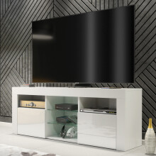 TV Unit 145cm Creative Furniture - White Gloss Doors