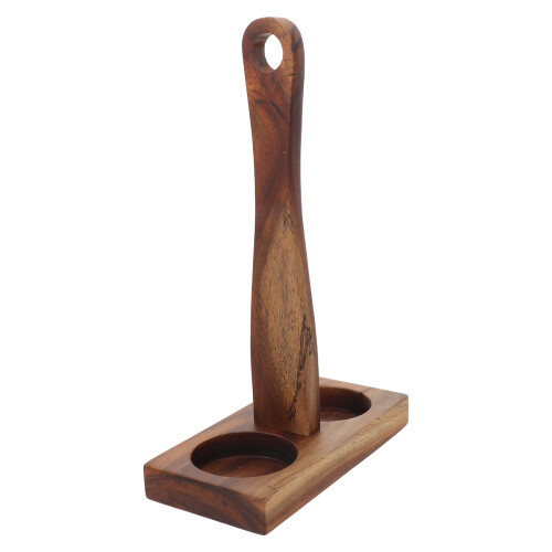 3Pcs Wooden Salt Pepper Holder With Grinder Base And Handle 2
