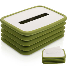 Compacte Siliconen Tissue Houder Vouwbaar En Wasbaar Groen