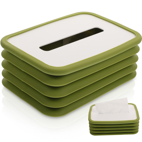 Compacte Siliconen Tissue Houder Vouwbaar En Wasbaar Groen