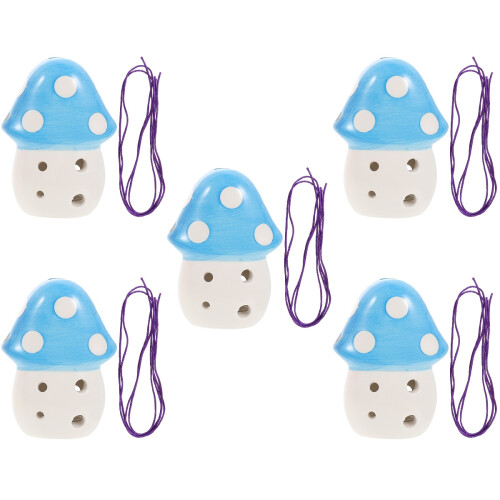 5Pcs Ceramic 6-Hole Ocarina Mushroom Shape Portable Instrument 2