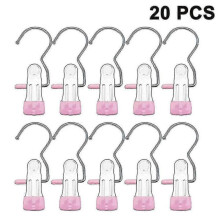 (Pink) 20 Pcs Boot Hanger Clips,laundry Hook Hanging Stainless Steel