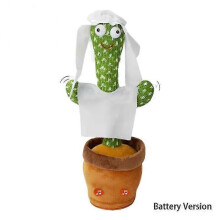 (Battery Version, Cactus L) Dancing Cactus Plush Toy, 120 Songs, Interactive Singing & Dancing Toy for Kids, Perfect Gift for Birthdays and Holidays