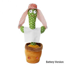 (Charging Version, Cactus K) Dancing Cactus Plush Toy, 120 Songs, Interactive Singing & Dancing Toy for Kids, Perfect Gift for Birthdays and Holidays