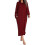 (S, Red) Women's Long Robe Hooded Bathrobe Zipper Up Duster Full Length Solid Zekai 3