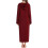 (S, Red) Women's Long Robe Hooded Bathrobe Zipper Up Duster Full Length Solid Zekai 2