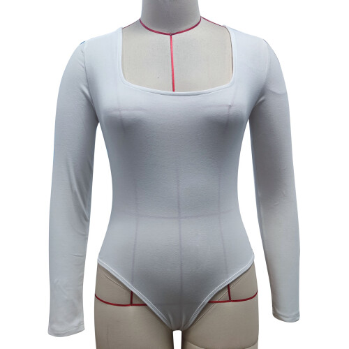 Slim-Fit Bodysuit 95% Baumwolle weiß Größe L 2