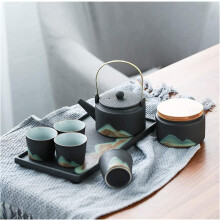 Sake Set Japanese Sake Bottle And Cups Ceramic Hand-Painted 7-Piece Teapot
