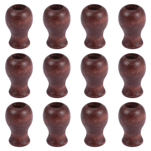12Pcs Coffee Wood Cord Tassels Knobs for Window Blinds Pull Ends