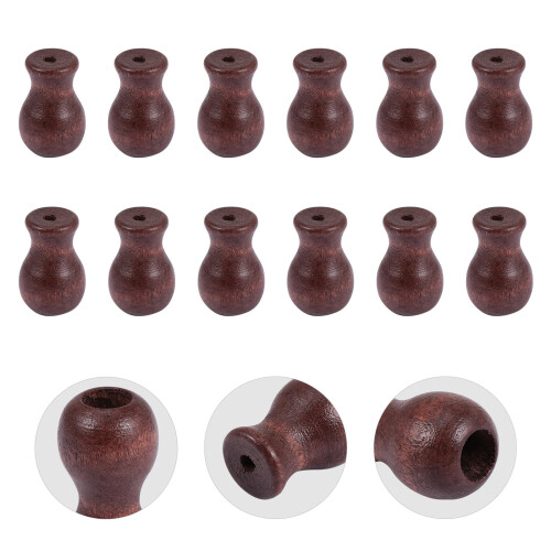 12Pcs Coffee Wood Cord Tassels Knobs for Window Blinds Pull Ends 2