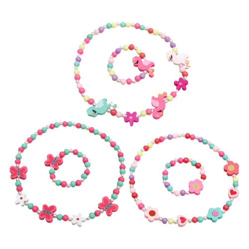 3 Sets Holzperlen Halskette Armband Für