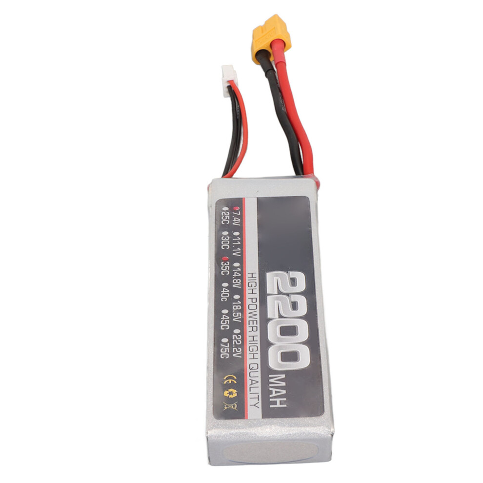 7.4V 2S 2200Mah Lipo Rc Airplane Battery With Durable Xt60 Connector 9381351895899