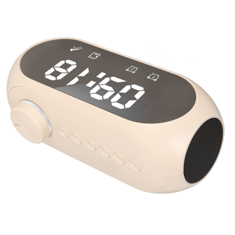 Wireless Bluetooth Speaker With Rgb Strong Bass, Fm Radio, Alarm Clock Light/Beige 6901351896509
