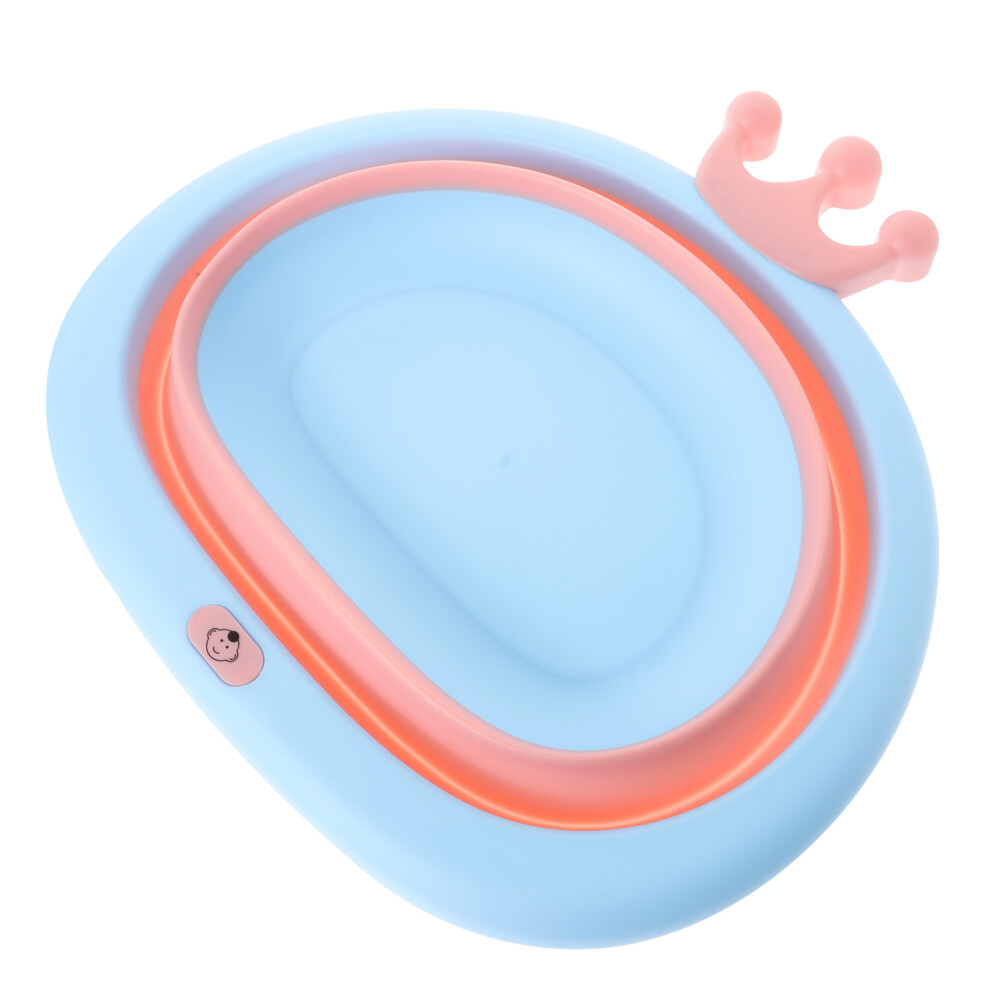 1Pc Folding Washbasins Cartoon Crown Baby Wash Basin Travel Use Pink Artibetter