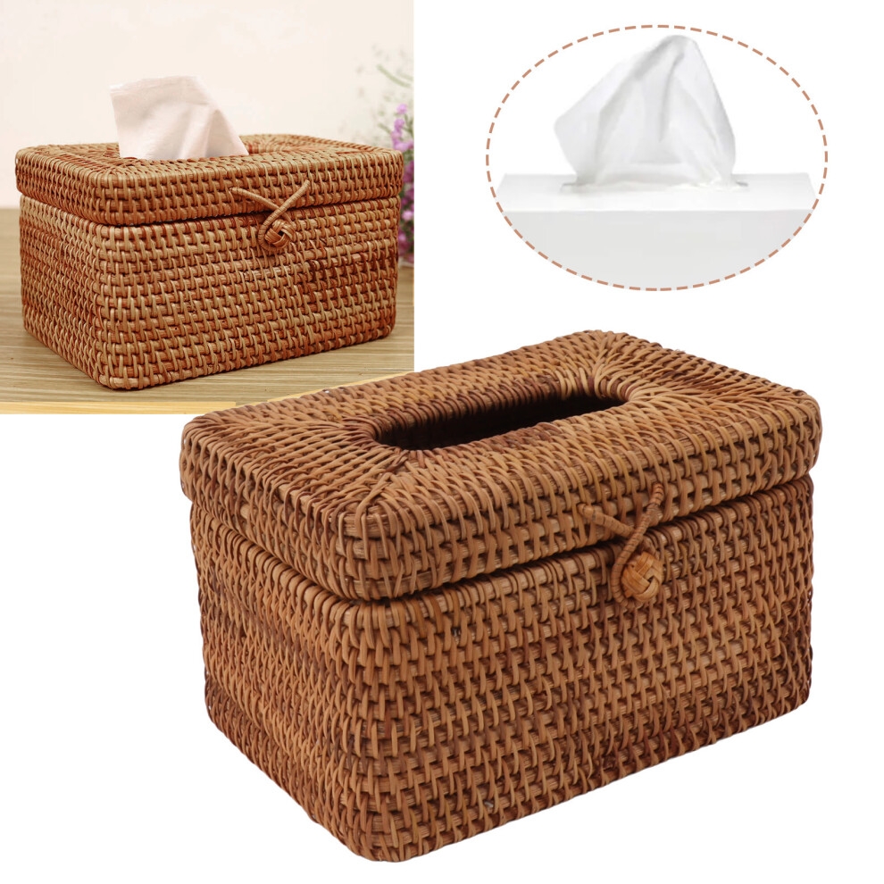 Rattan Tissue Box Cover Rectangular Bathroom Organizer Woven Countertop Decor-image-OPC-PKWTW8D-NEW