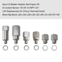 6-tlg. LS Master Adapter-Set 1/8 3/8 1/2 NPT Silber