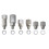 6-tlg. LS Master Adapter-Set 1/8 3/8 1/2 NPT Silber 3