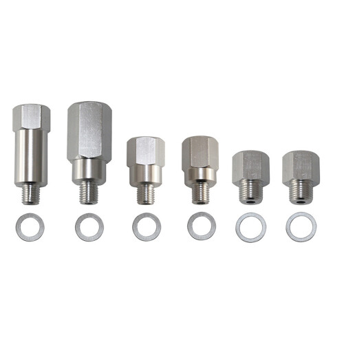 6-tlg. LS Master Adapter-Set 1/8 3/8 1/2 NPT Silber 2