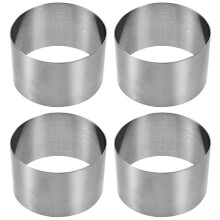 4 ronde mousse ringen 8x8x5 cm van roestvrij staal voor cake