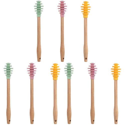 3 Sets 3Pcs Silicone Honey Dippers Sticks Assorted Colors 1