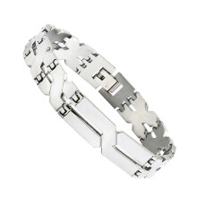1Stk Edelstahl X-Förmiges Armband Verstellbar Für Männer Silber