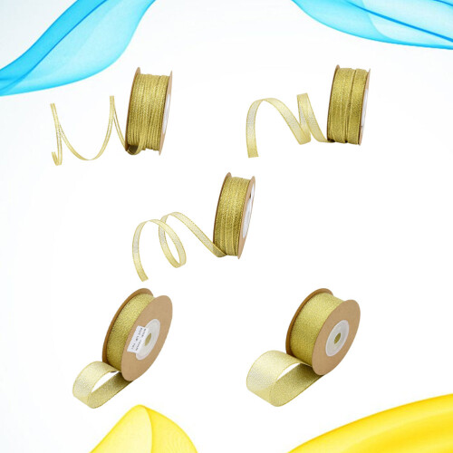 5 Diy Glitzerband Geripptes Polyester Geschenkband Gold 2