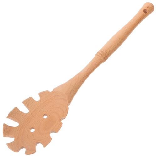 Wooden Spaghetti Server Spoon For Kitchen Noodle Colander Use