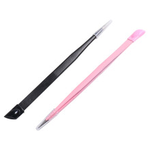 2Stk Maniküre Diy Aufkleber Pinzette Köpfige Nagelwerkzeuge