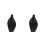 2Pcs Home Ceramic Vase Black Craft Flower Decoration Container 10