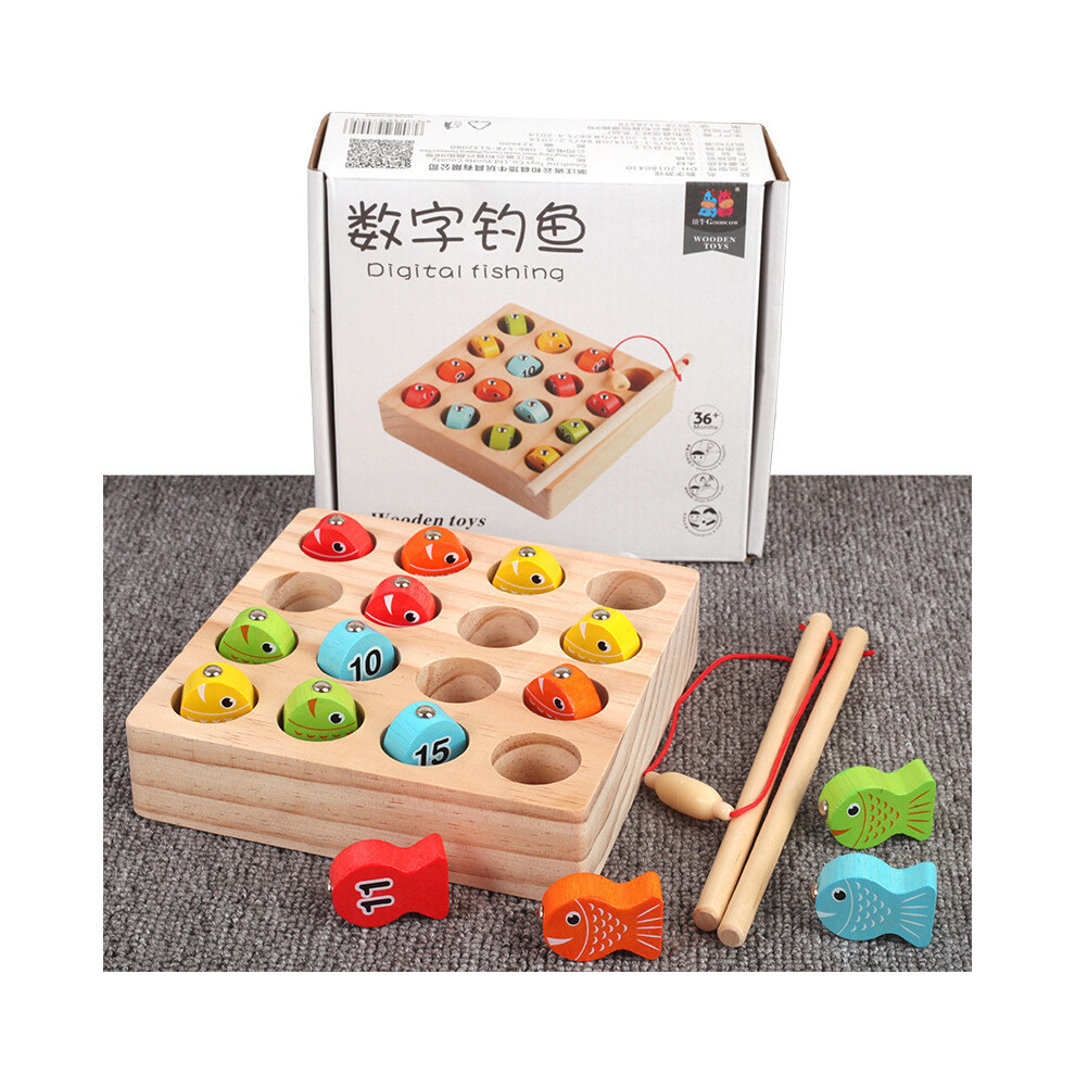 Children Wooden Fishing Puzzle Game Toy With Magnetic Catch And Number Plates-image-OPC-PKWVFMP-NEW