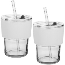 2Stk. Glasbecher Mit Bechermantel Für Wasser, Milch, , Tee