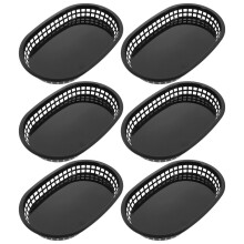 6St Oval Kunststoff Lebensmittelkörbe Tabletts