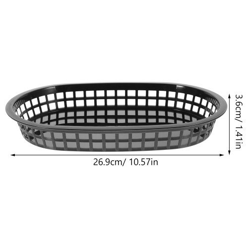 6St Oval Kunststoff Lebensmittelkörbe Tabletts 1