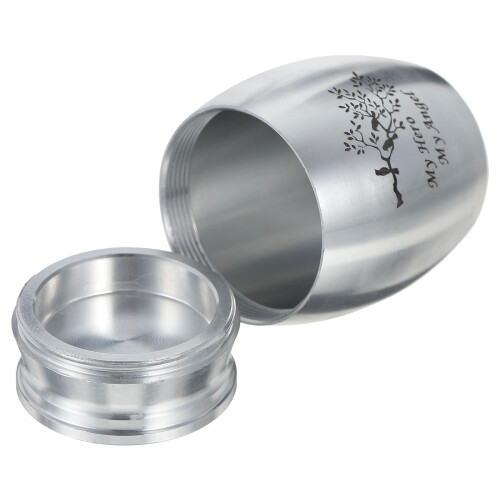 2Pcs Waterproof Titanium Pet Ash Cinerary Silver Durable 2