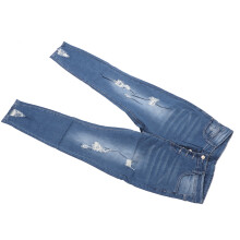 Modell L Damen Skinny-Stretch-Hose Blau 29.9in
