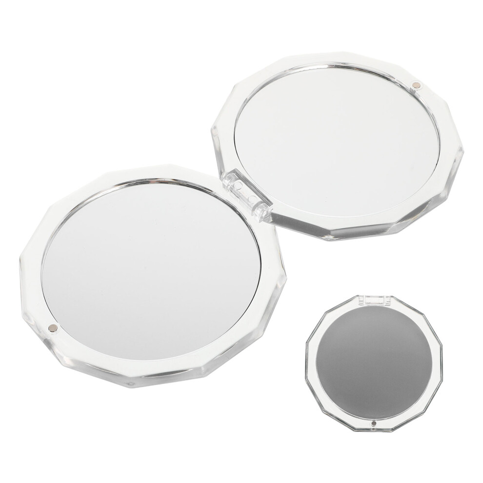 Totority 2Pcs Portable Folding Travel Mirror For Women Compact Makeup Purse