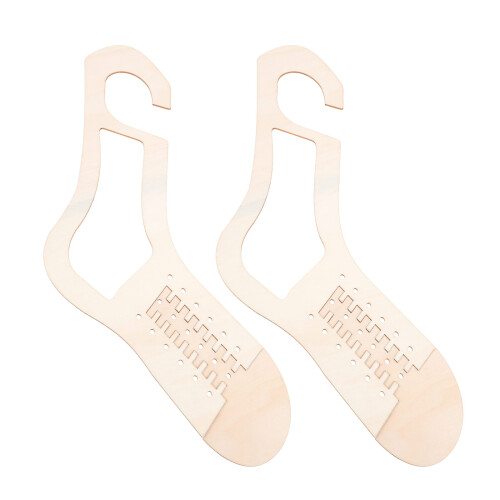 2Paare Sockenspanner Holz Lichtbraun Strick-Sockenform