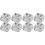 8 Pcs Stainless Steel 3-Section Square Indian Dinner Plate 8