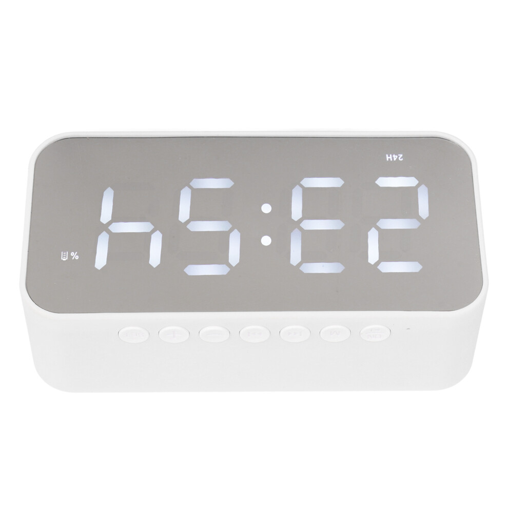 Bluetooth Speaker With Clock Display Alarms Temp & Radio White 9321351911878
