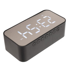 Wireless Bluetooth Stereo Speaker Temp Display Voice Broadcast FM Radio Black