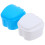 4Pièces Boîte Bleue De Rangement Portable Pour Dentier 1