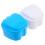 4Pièces Boîte Bleue De Rangement Portable Pour Dentier 3