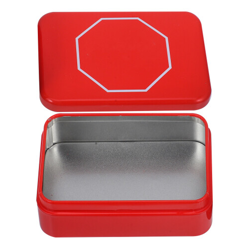 5Pcs Tinplate Candy Box With Stop Sign Design 1