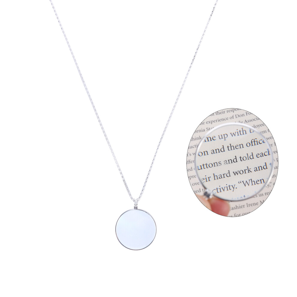 Artibetter 2Pcs Optical Pendant Necklace Magnifier With 5X Lens For Reading