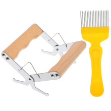 Set Stainless Steel Wood Handle Beekeeping Frame Clip With Fork