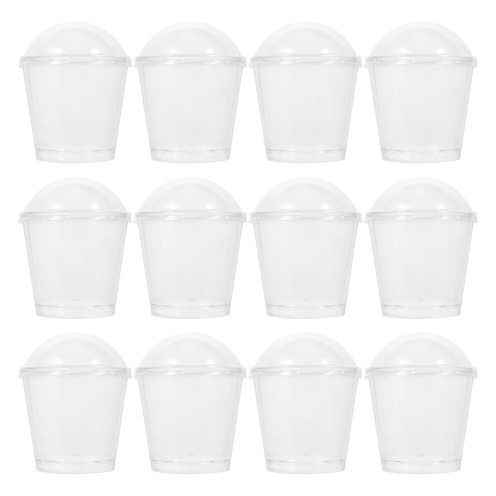 50 Sets Plastic Dessert Serving Cups With Lids For Party And Shop Use-image-OPC-PKWVZXF-NEW