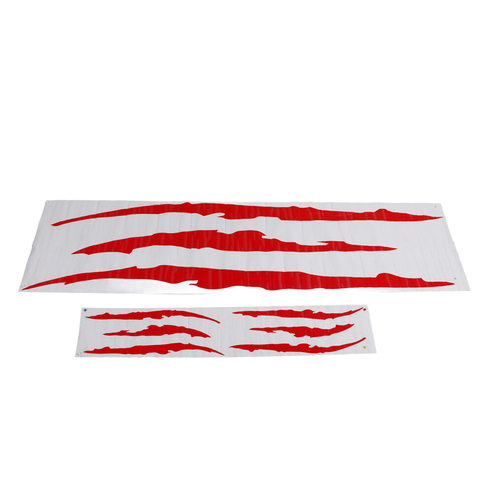 2Pcs Car Hood Cover Sticker Claw Mark Style Pvc Universal Decal Red 6911351914004