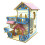 2 Pcs Log Wood Hamster House Double-Layer Storey Detached Villa 11