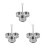 3Pcs Stainless Steel 3 Cup Egg Cooker Round Poached Egg Molds 4