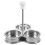 3Pcs Stainless Steel 3 Cup Egg Cooker Round Poached Egg Molds 3